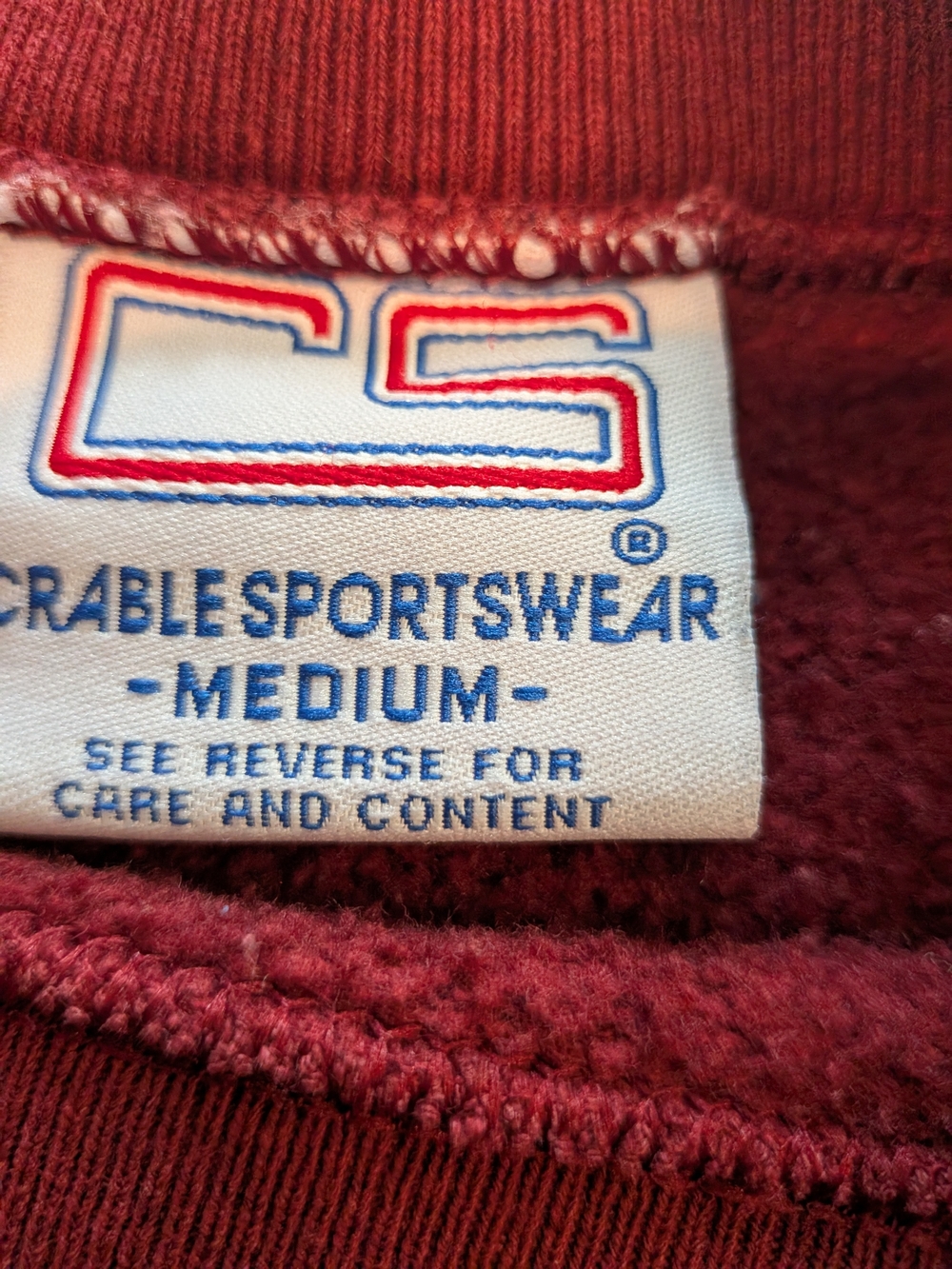 VINTAGE unisex Burgundy 'Outdoor' Embroidered Sweatshirt - Picture 5 of 8